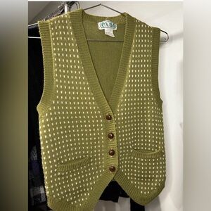Vintage unique, green sweater vest from E.V. Ltd